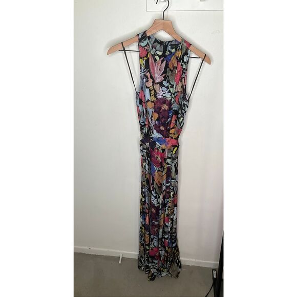 Ted Baker Abstract Print Pleated Neck Jumpsuit - Picture 4 of 11